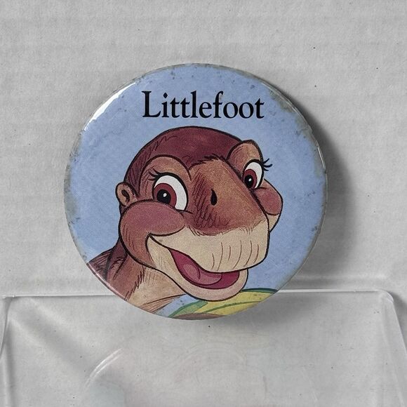 Land Before Time Littlefoot‎  3" Pin Back Button Pizza Hut Movie Promo 80's VTG - Picture 1 of 2